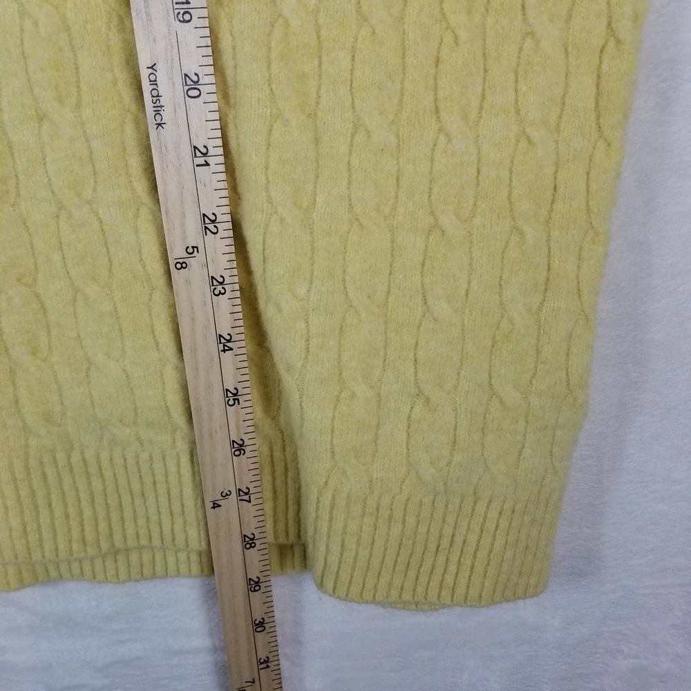 J. Crew Extra-Soft Yellow Cable Knit Mock Neck‎ Sweater Womens 2X Pullover